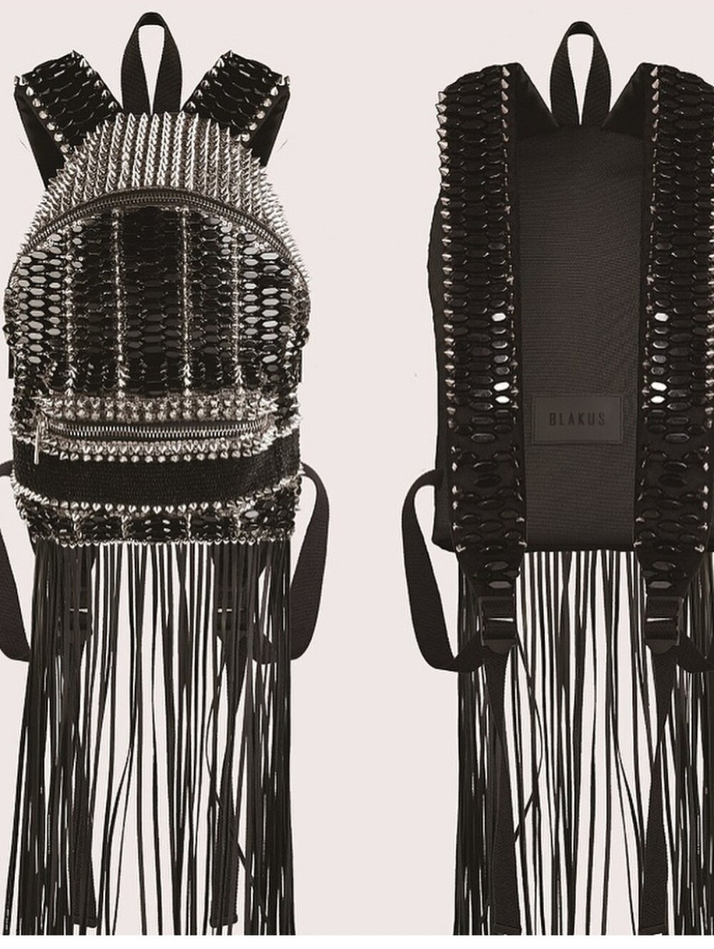 Blakus Draco Studded Fringe Mini Backpack